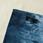 Orca Underwater Light Rays Ocean Illustration ビーチタオル (インサイチュ)