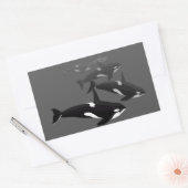 Orca WhaleスタンプKiller Whale Artスタンプ 長方形シール (封筒)