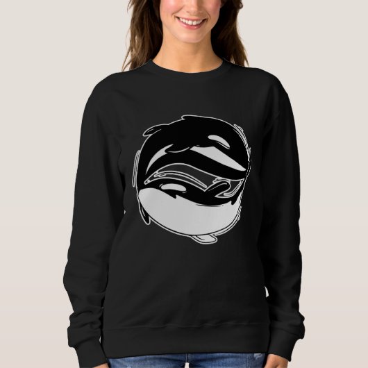 Orca Whale  For Whale Watchers スウェットシャツ (正面)