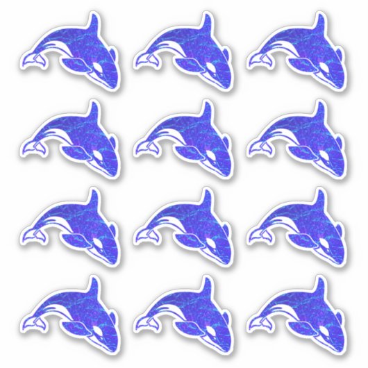 Orca Whale Holographic Water Stickers シール (正面)