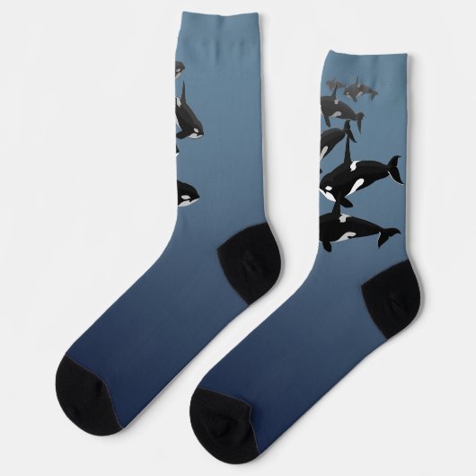 Orca Whale Socks Whale Art Socks - Customize ソックス (左)