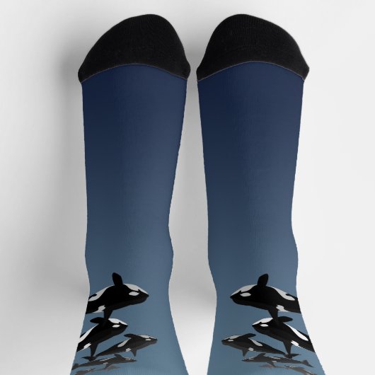 Orca Whale Socks Whale Art Socks - Customize ソックス (上部)