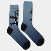 Orca Whale Socks Whale Art Socks - Customize ソックス (右)