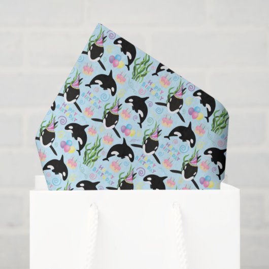 Orca Whale Tissue Paper in Blue 薄葉紙 (ギフトバッグ)