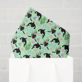 Orca Whale Tissue Paper in Green 薄葉紙