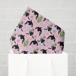 Orca Whale Tissue Paper in Pink 薄葉紙