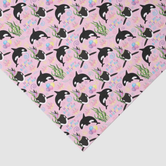 Orca Whale Tissue Paper in Pink 薄葉紙 (詳細)