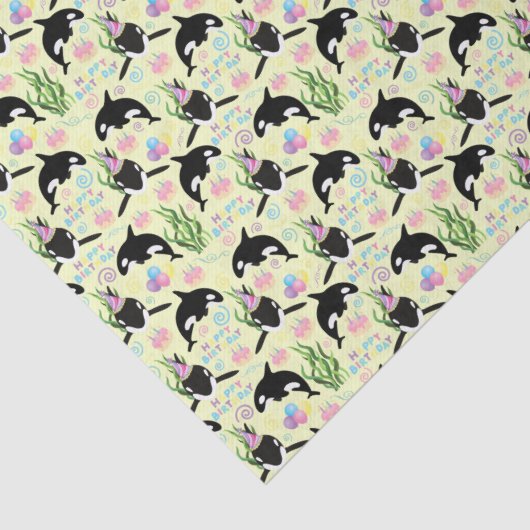 Orca Whale Tissue Paper in Yellow 薄葉紙 (詳細)