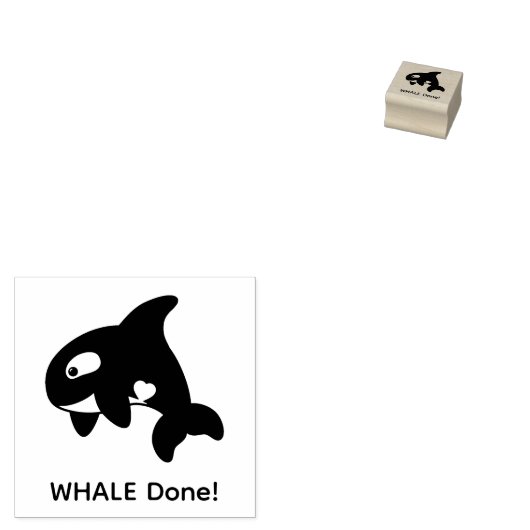 Orca Whale (Well)完了 ラバースタンプ (押印)