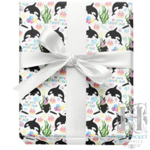 Orca Whale Wrapping Paper in White
