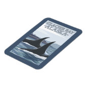 Orca Wheres #1 – アラスカの氷河ベイ マグネット (左側)