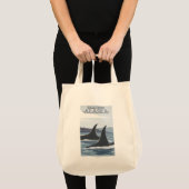 Orca Wheres #1 – アラスカ，スカイウェイ トートバッグ (正面(商品))