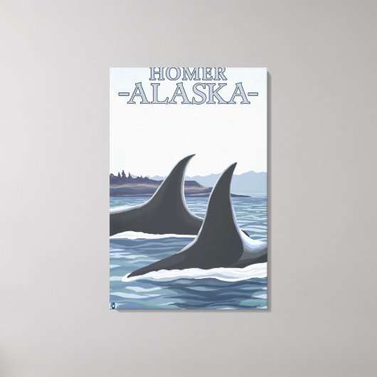 Orca Wheres #1 – アラスカ,ホーマー キャンバスプリント (正面)