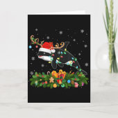 Orca Xmas Lighting Reindeer Santa Hat Orca Christm カード (正面)
