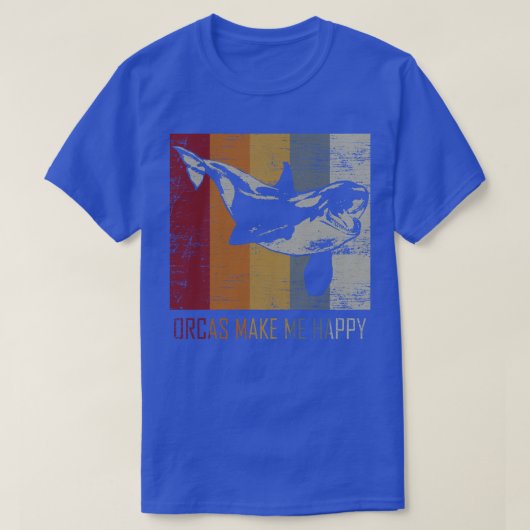 Orcasは私を幸せな動物Orcaキラーホエールプーロ Tシャツ (デザイン正面)