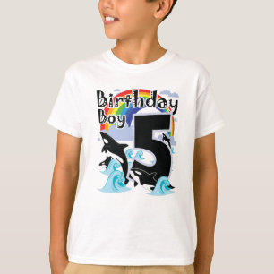 Orcas 5誕生日ボーイ& Orca Killer Whale (パーティー) Tシャツ