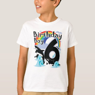 Orcas 6誕生日ボーイ& Orca Killer Whaleパーティー Tシャツ