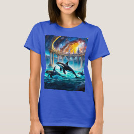 Orcas in Galaxy Castle Design by Rich AMeN Gill Tシャツ