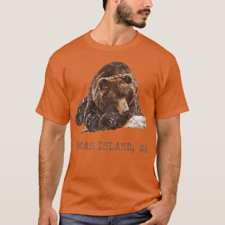 Orcas Island Brown Grizzly Bear In Snow Washington Tシャツ