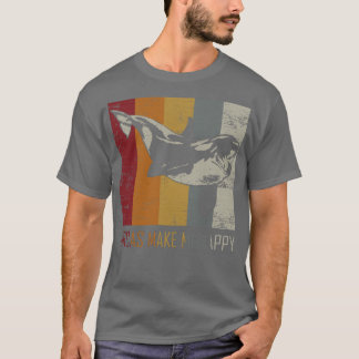 Orcas Make Me Happy Animal Orca Killer Whale Pullo Tシャツ