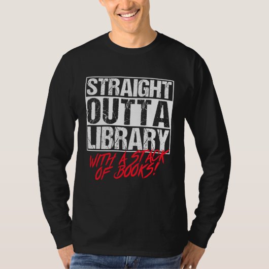 Orcas Straight Outta Library Book Tシャツ (正面)