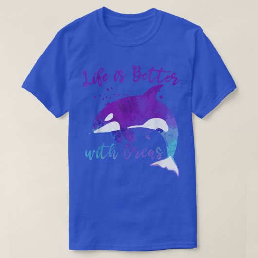 OrcasCute Orca Whaleで生活が良い Tシャツ (デザイン正面)