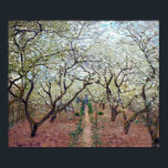 Orchard in Bloom, Claude Monet, 1879 ポスター<br><div class="desc">Oscar-Claude Monet was a founder of French Impressionist painting,  and the most consistent and prolific practitioner of the movement's philosophy of expressing one's perceptions before nature,  especially as applied to plein-air landscape painting.</div>