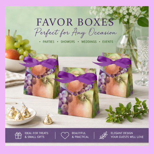 Orchard Watercolor Favor Boxes | ファームスタイル フェイバーボックス