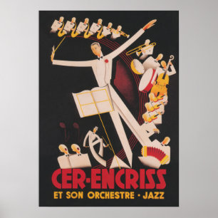Orchestra Music Vintage Poster ポスター
