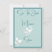 Orchid Bright Green日付のカードを結婚保存 招待状 (裏面)