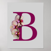 Orchid Elegant Monogram Initial B  Poster ポスター (正面)