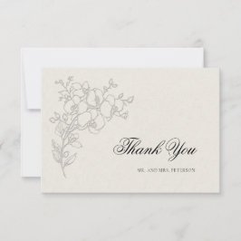 Orchid Elevated Ecru Formal Traditional Wedding サンキューカード