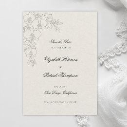 Orchid Elevated Ecru Formal Traditional Wedding セーブザデート
