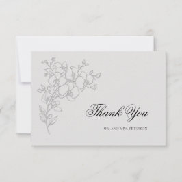 Orchid Elevated Ivory Formal Traditional Wedding サンキューカード