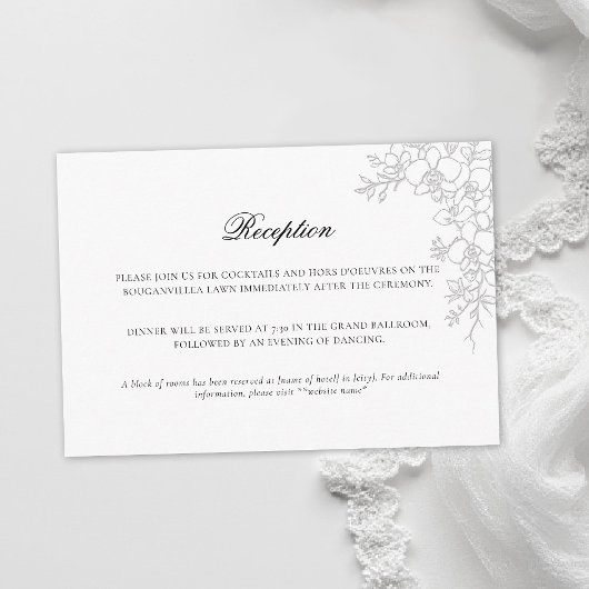 Orchid Elevated White Formal Traditional Wedding エンクロージャーカード