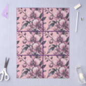 Orchid Flowers Pink Purple Whimsical Decoupage 薄葉紙 (クラフト)