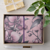 Orchid Flowers Pink Purple Whimsical Decoupage 薄葉紙 (ギフト)