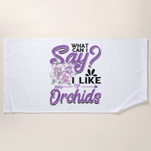 Orchid Gardening ビーチタオル (正面)