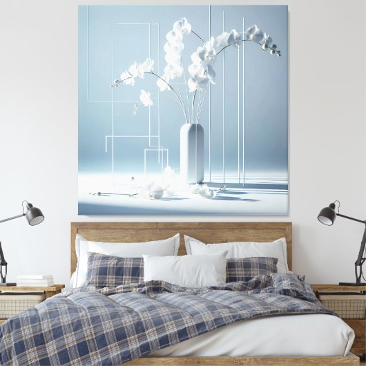 Orchid Geometry キャンバスプリント (インサイチュ (寝室))