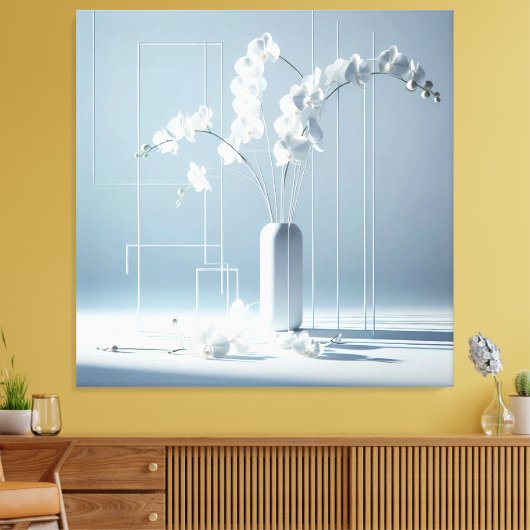 Orchid Geometry キャンバスプリント (インサイチュ (リビング))