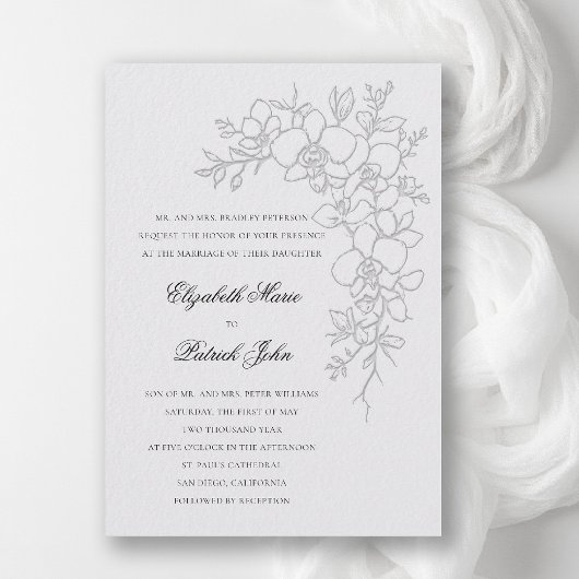 Orchid Gleam Formal Traditional Ivory Wedding 招待状