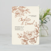 Orchid Golden Moments | 結婚式用ホイル箔押し招待状 箔招待状 (立ち正面)
