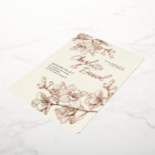 Orchid Golden Moments | 結婚式用ホイル箔押し招待状 箔招待状 (回転した状態)