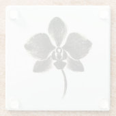 Orchid Line Drawing – Ink Floral Design on ガラスコースター (裏面)