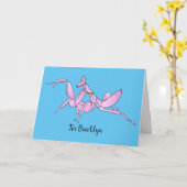 Orchid mantis cartoon illustration  カード (黄色い花)