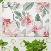 Orchid Meadow Watercolor Floral Blushing Botanical キッチンタオル (折り畳み)