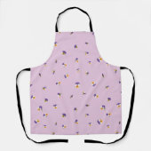 Orchid Pink Japanese Purple Viola Floral Pattern エプロン (正面)
