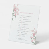 Orchid pink sage green wedding order of event 台座サイン (正面)