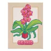 Orchid Pixel Art ポスター (正面)