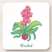 orchid pixelart, Pixel Art  コースター (正面)